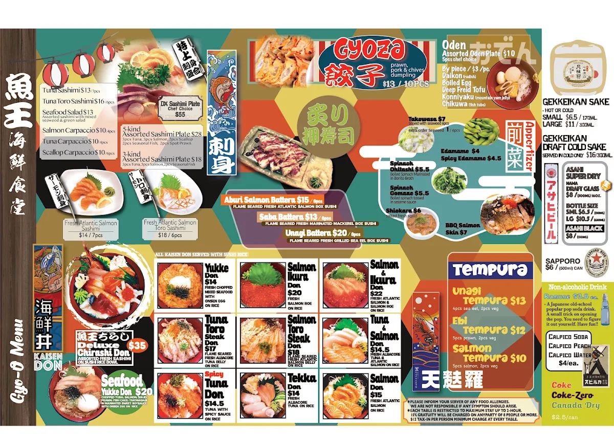 Menu, Gyo-O