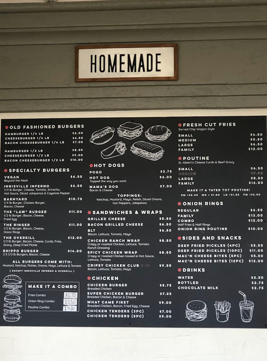Menu, LAW & ORDERS KANATA SOUTH