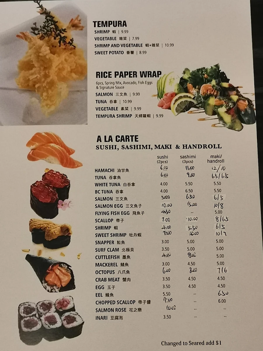 Menu, Aiku sushi Asia