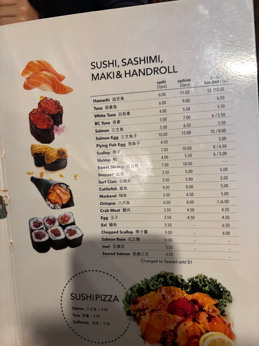 Menu, Aiku sushi Asia