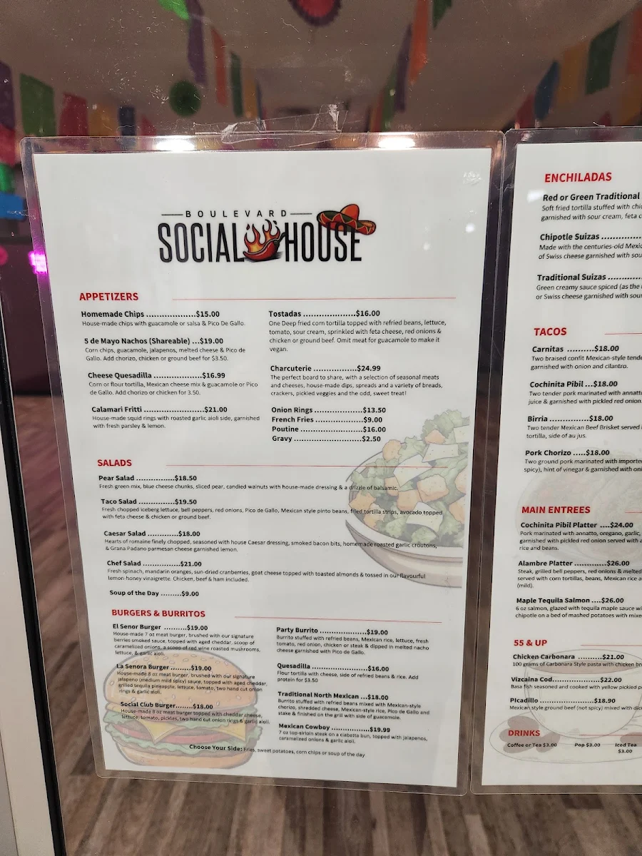 Menu, Boulevard Social House