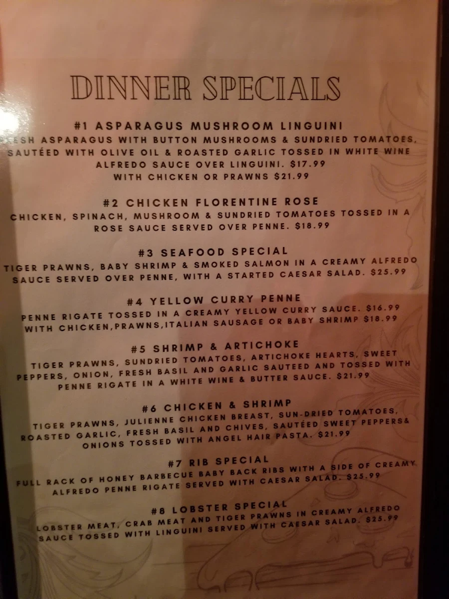 Menu, Pasta Polo Langley