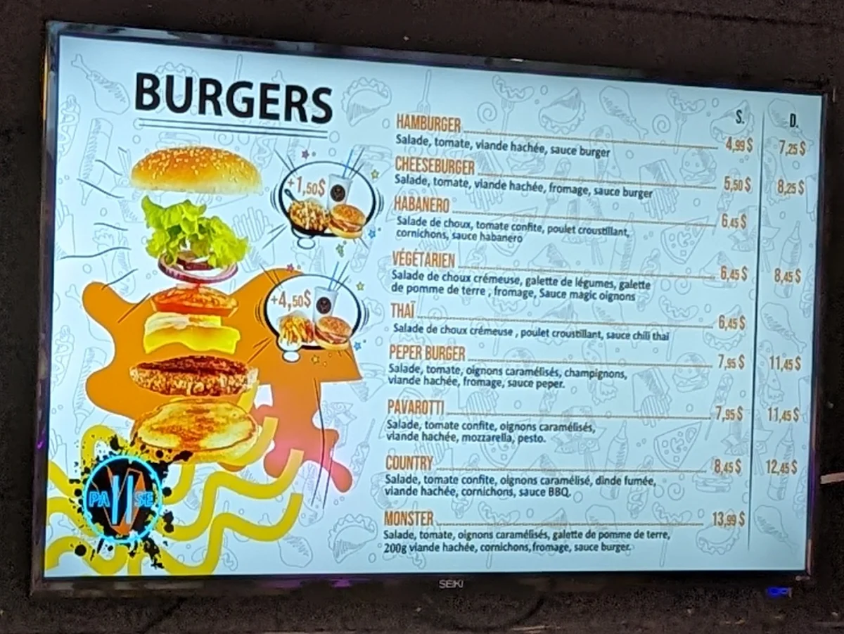 Menu, Pause V St-Jean