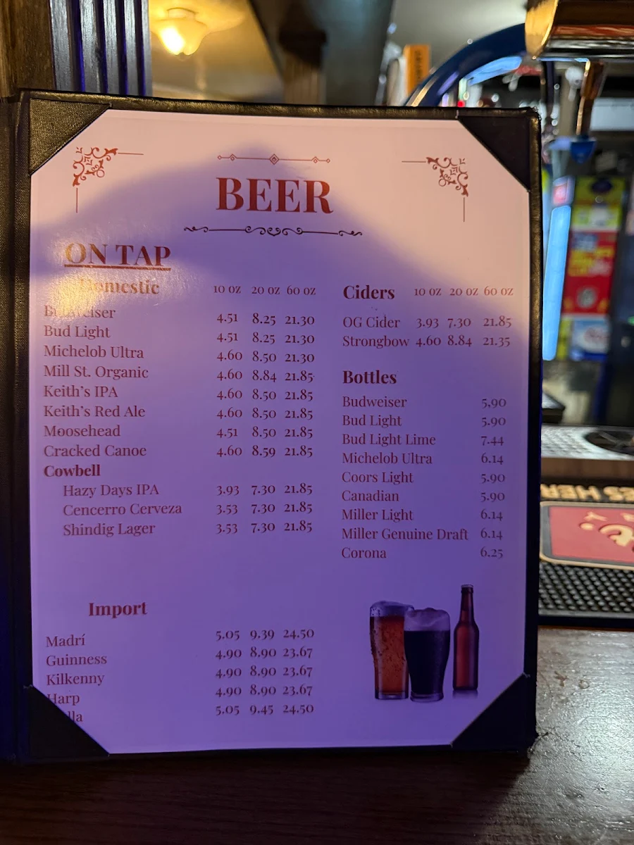 Menu, Duke & Duchess
