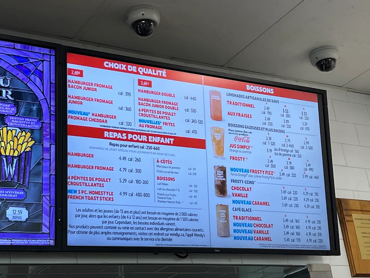 Menu, Wendy's