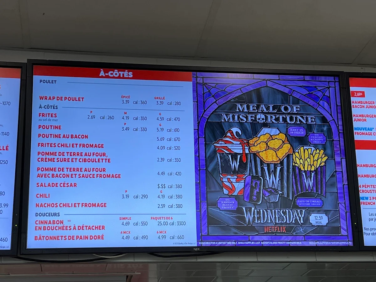 Menu, Wendy's
