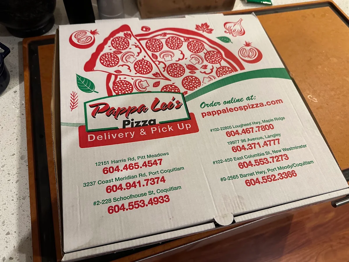 Menu, Pappa Leo's Pizza
