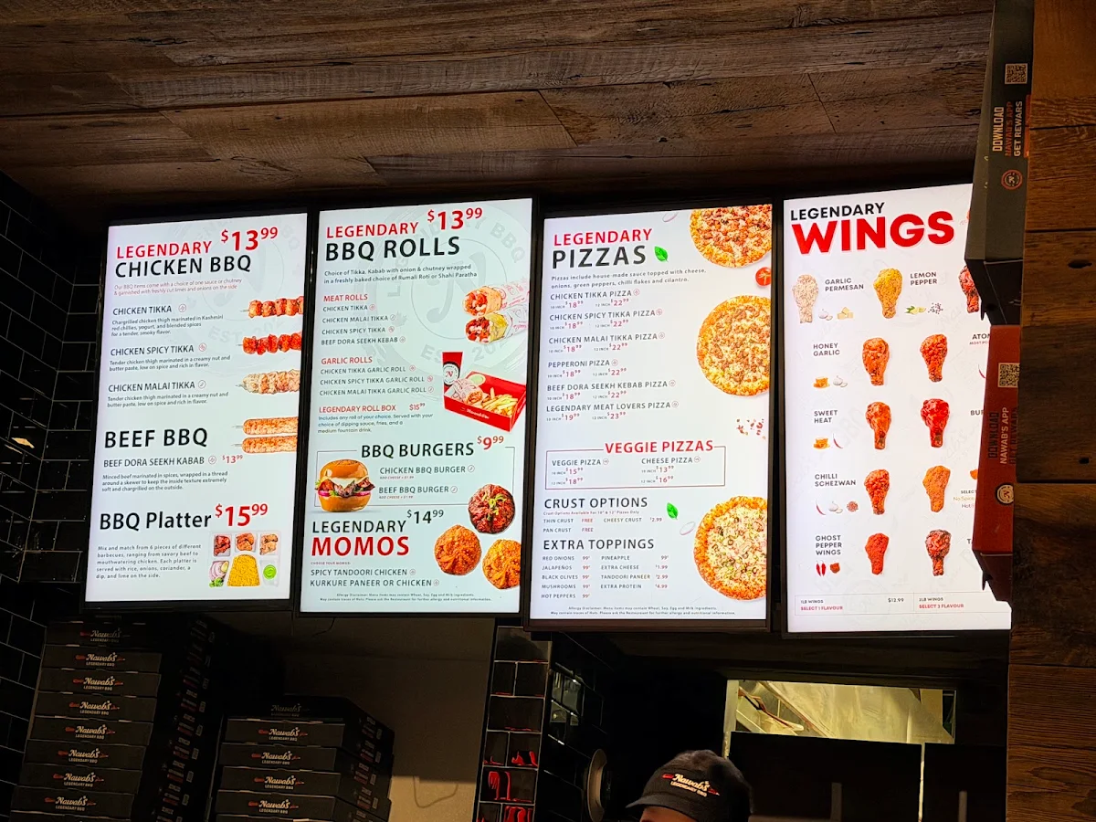 Menu, Nawab's Legendary BBQ