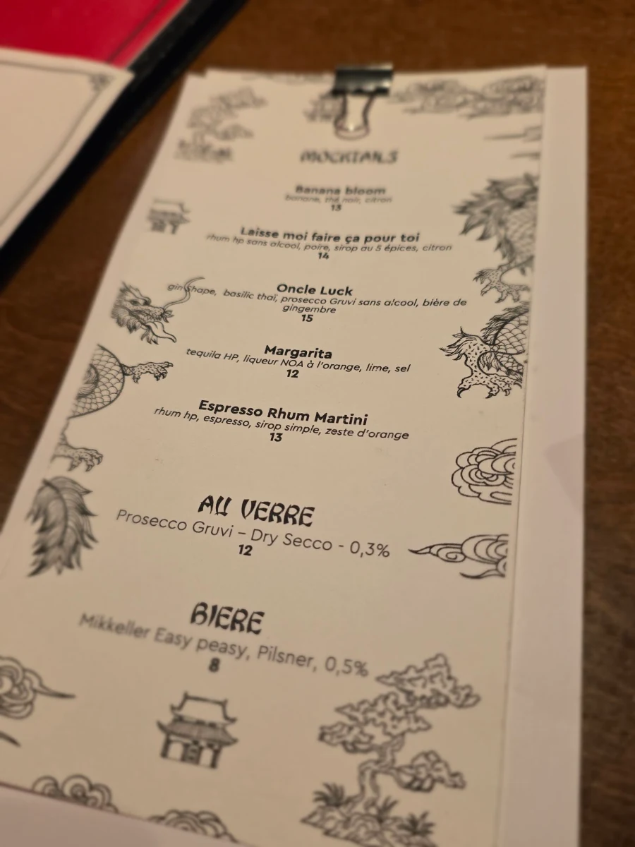 Menu, Oncle Lee