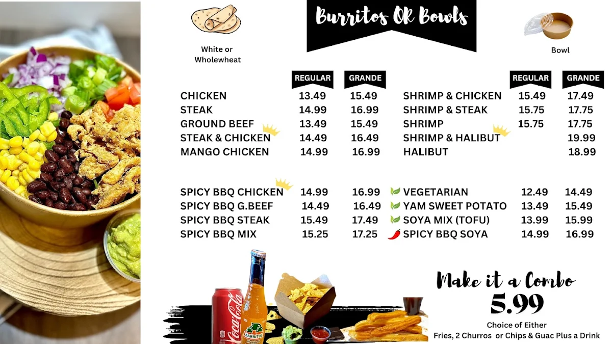 Menu, Grande Burrito