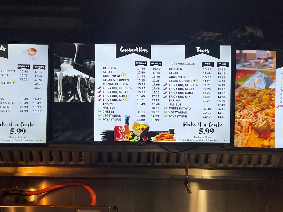 Menu, Grande Burrito