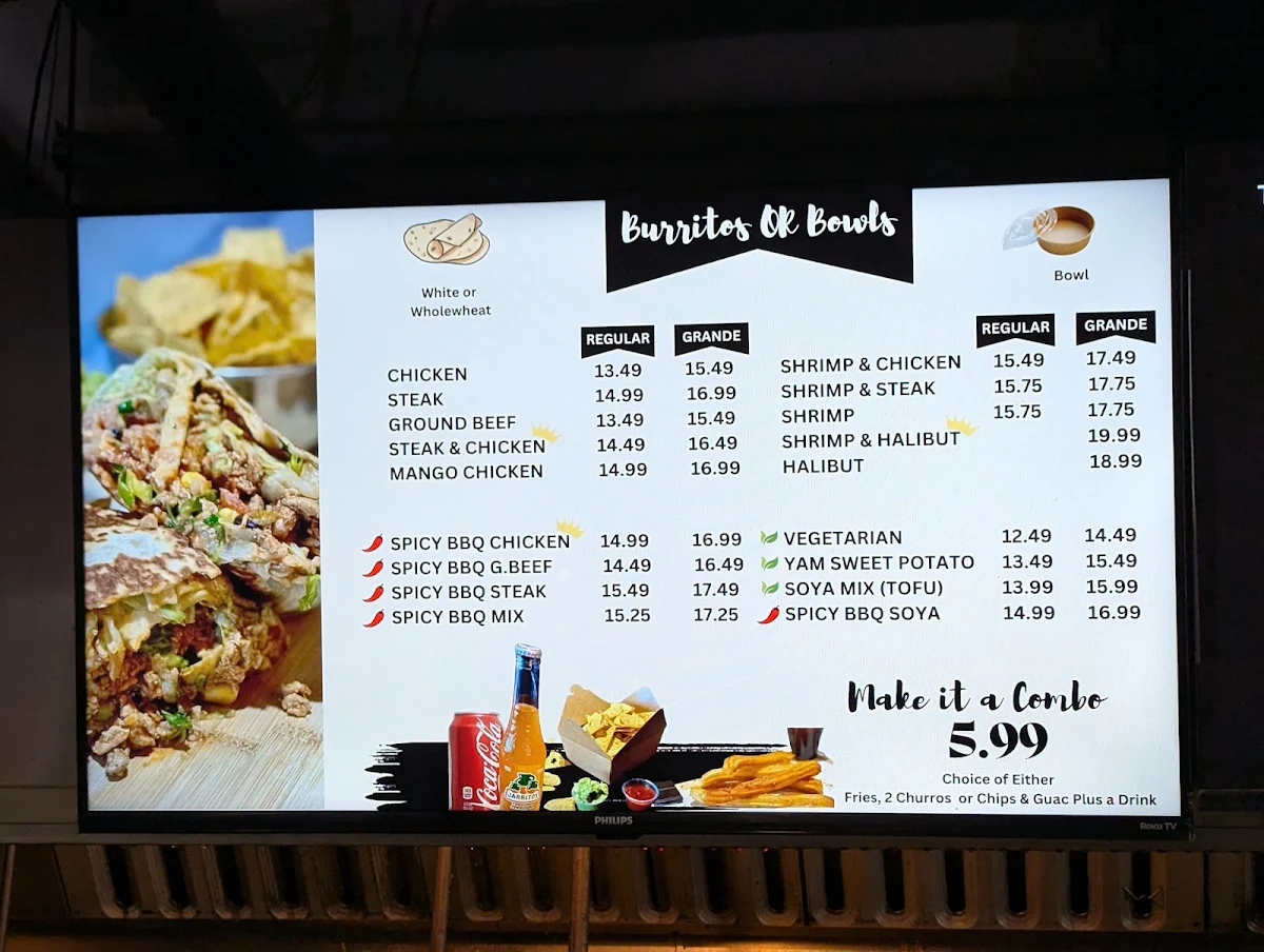 Menu, Grande Burrito