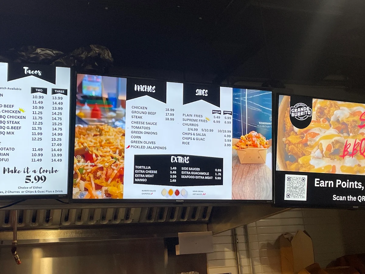 Menu, Grande Burrito