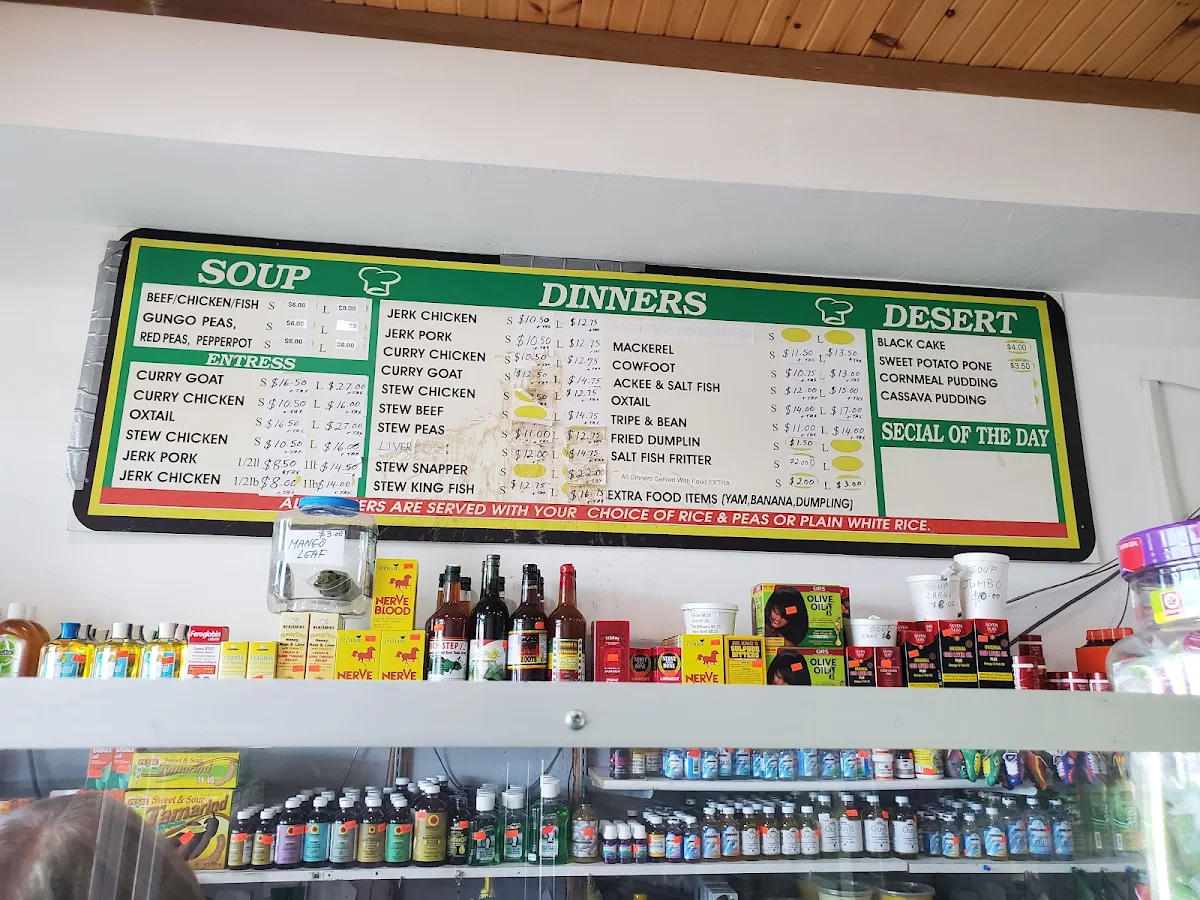 Menu, Aunt Elsie Caribbean Kitchen