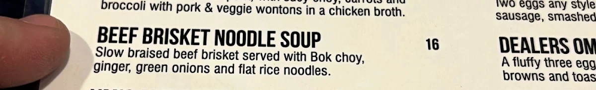 Menu, Meridian Central