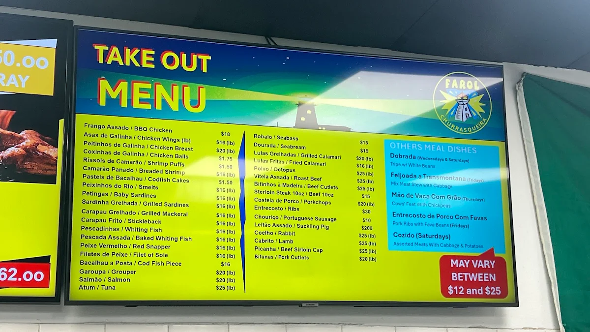 Menu, Farol Churrasqueira