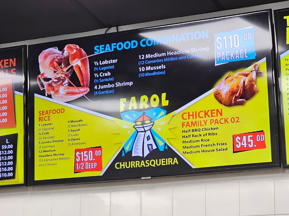 Menu, Farol Churrasqueira
