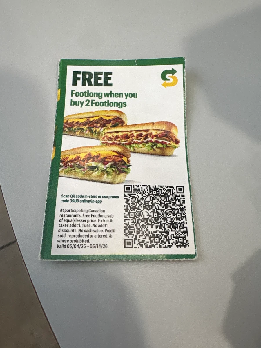 Menu, Subway