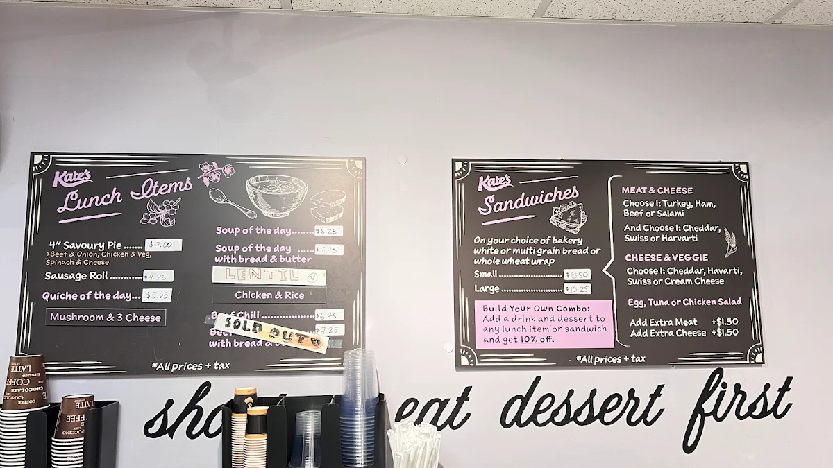 Menu, Town Talk Bakery Cafe