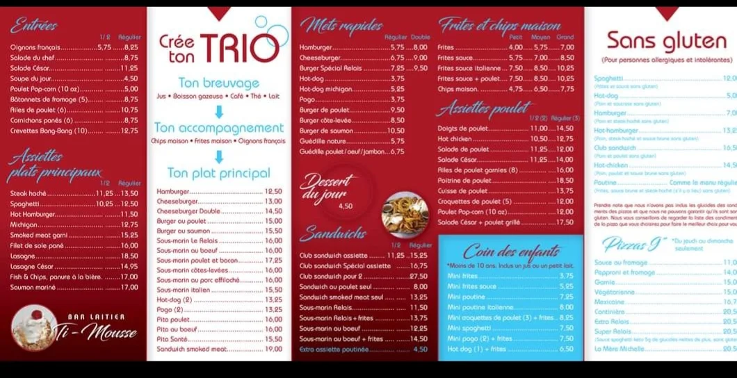 Menu, Relaisdessommets