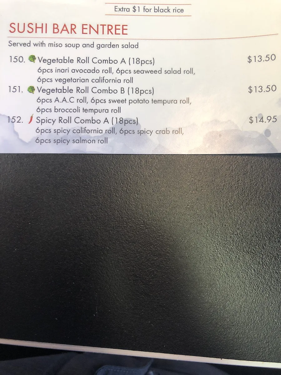 Menu, love sushi