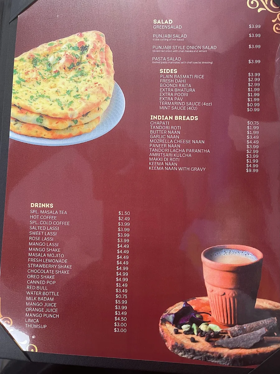Menu, Royal Punjabi Restaurant & Caterers