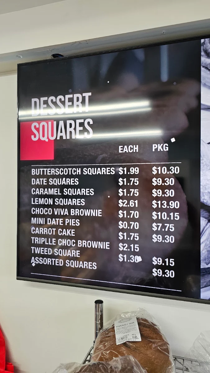Menu, Aucoin Bakery