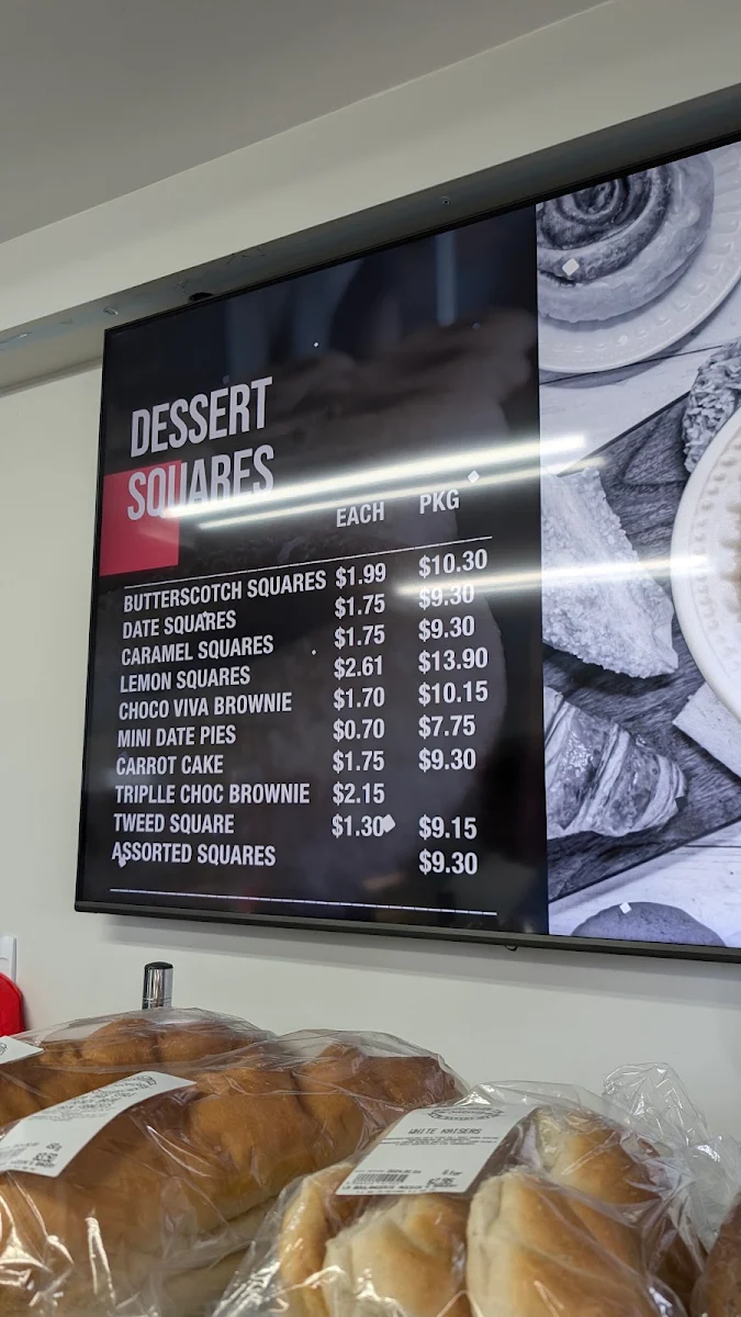Menu, Aucoin Bakery