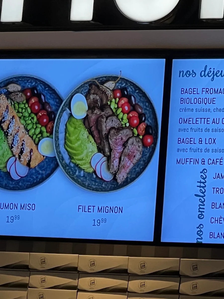 Menu, La Boulangerie Moderne - Complexe Desjardins - Café - Pizza Sandwiches Salads - Déjeuner Traiteur