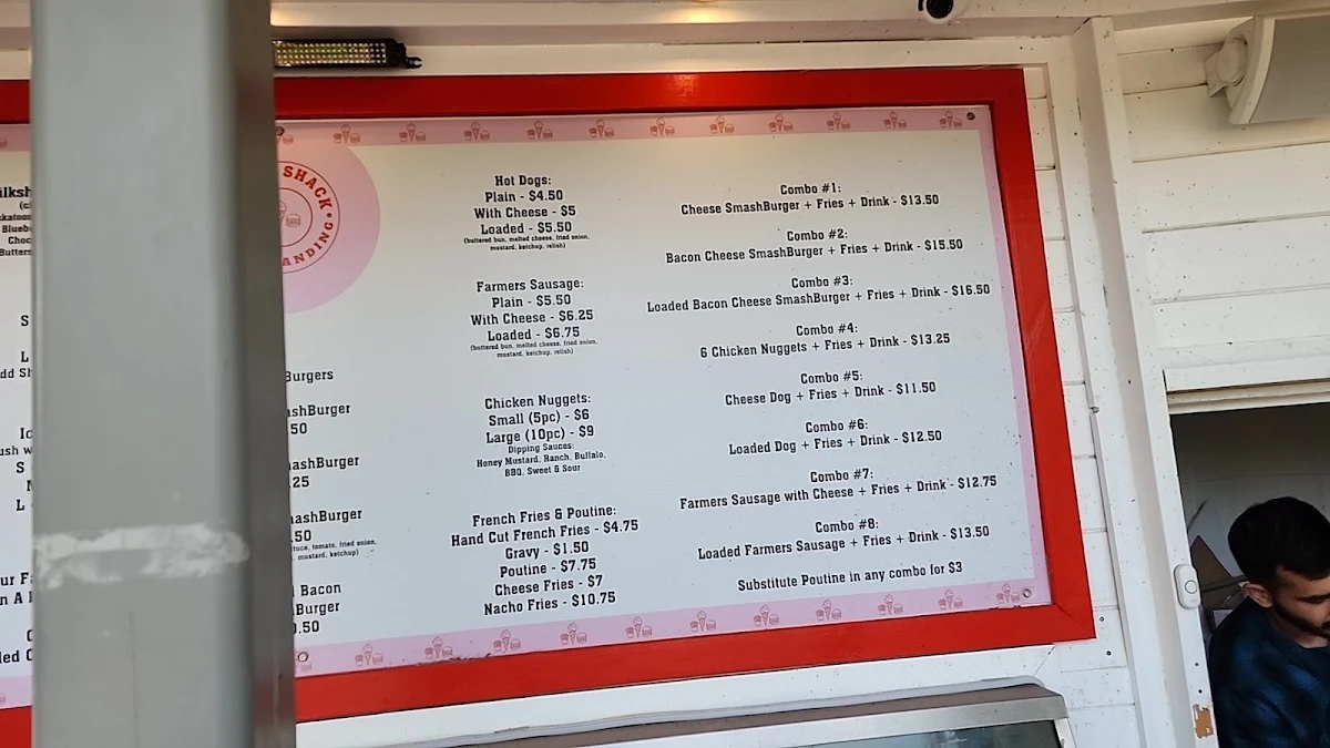 Menu, The Sugar Shack