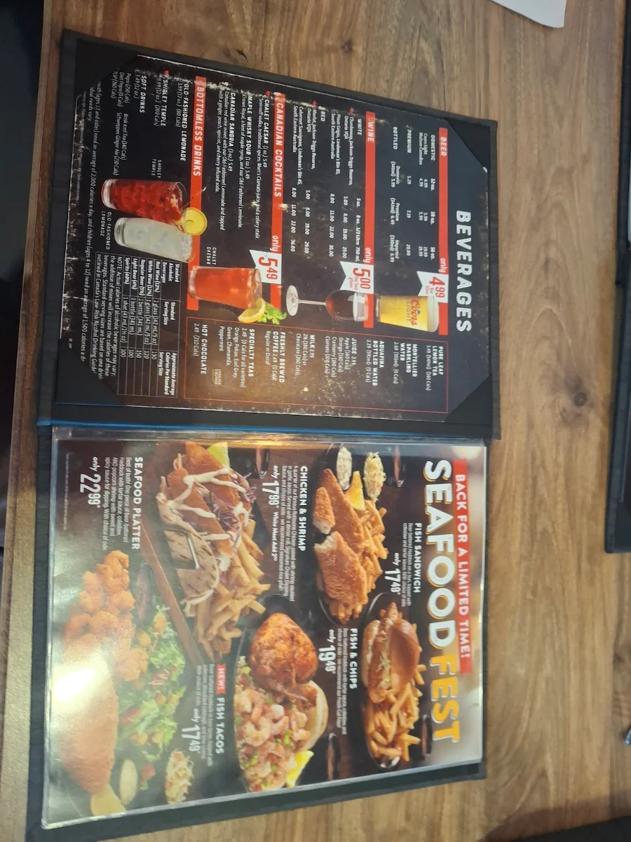 Menu, Swiss Chalet