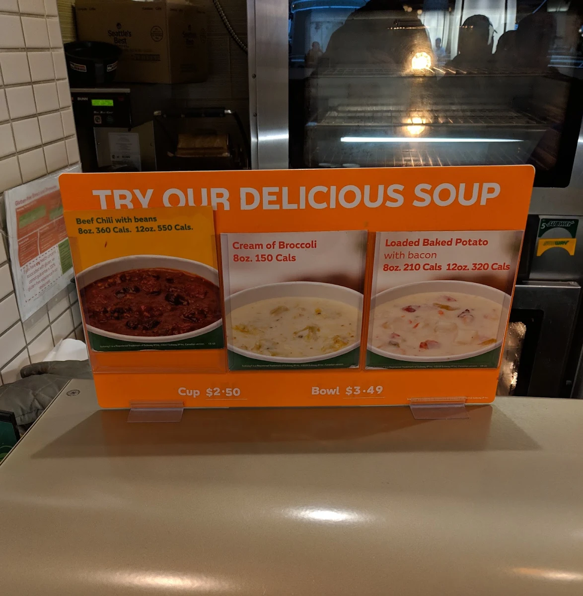 Menu, Subway