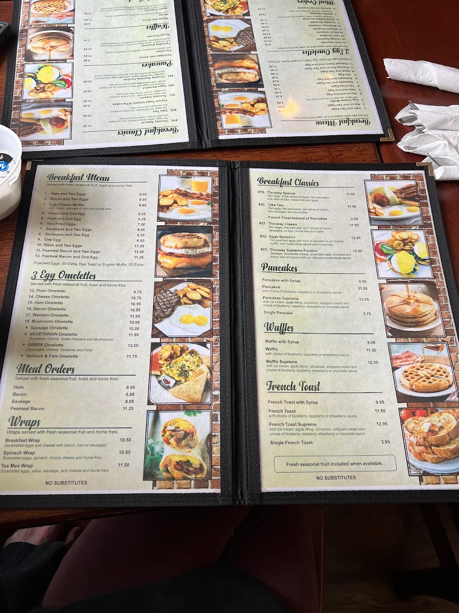 Menu, Thruway Restaurant