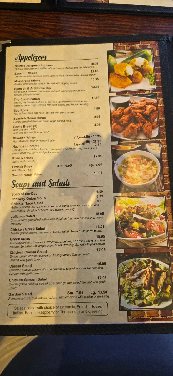 Menu, Thruway Restaurant