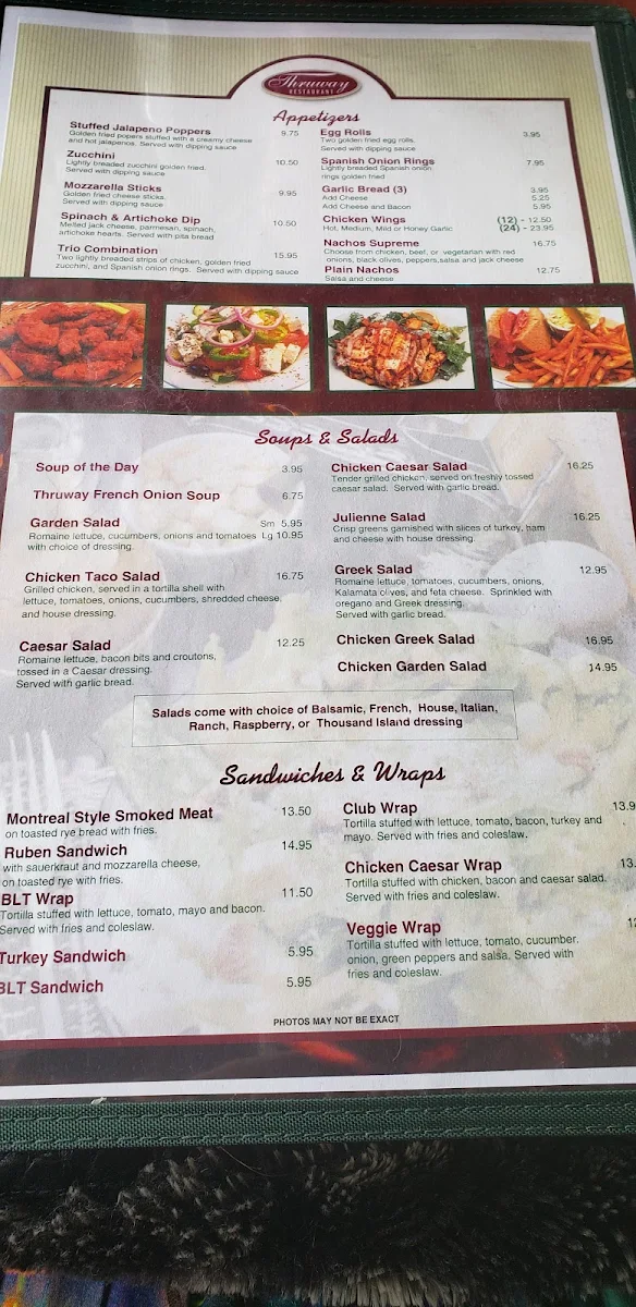 Menu, Thruway Restaurant