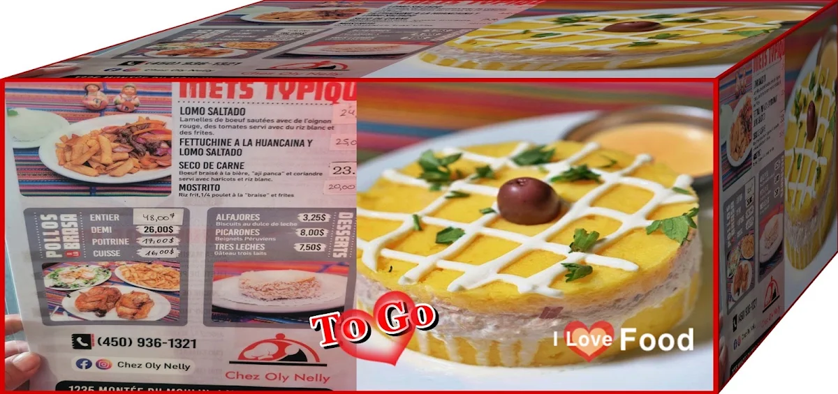 Menu, Chez Oly Nelly