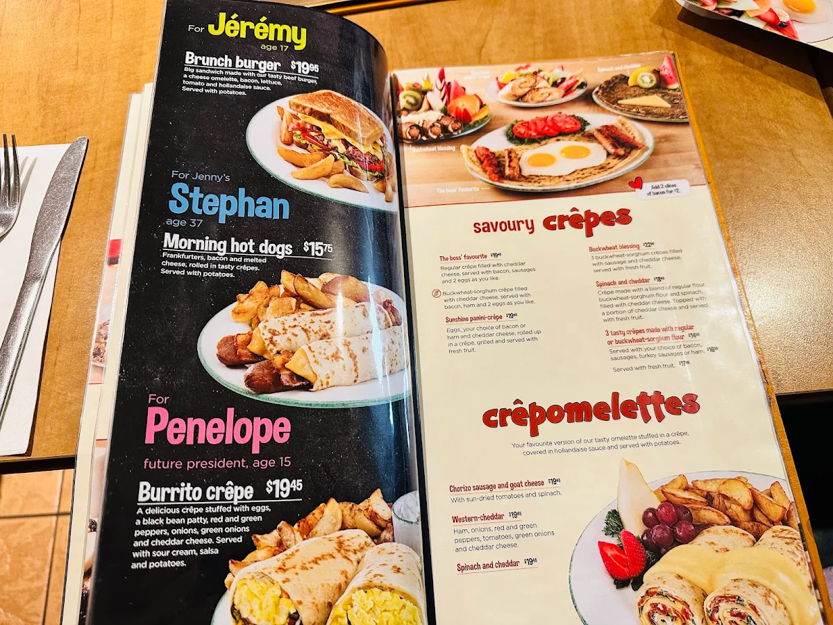Menu, Cora Breakfast and Lunch