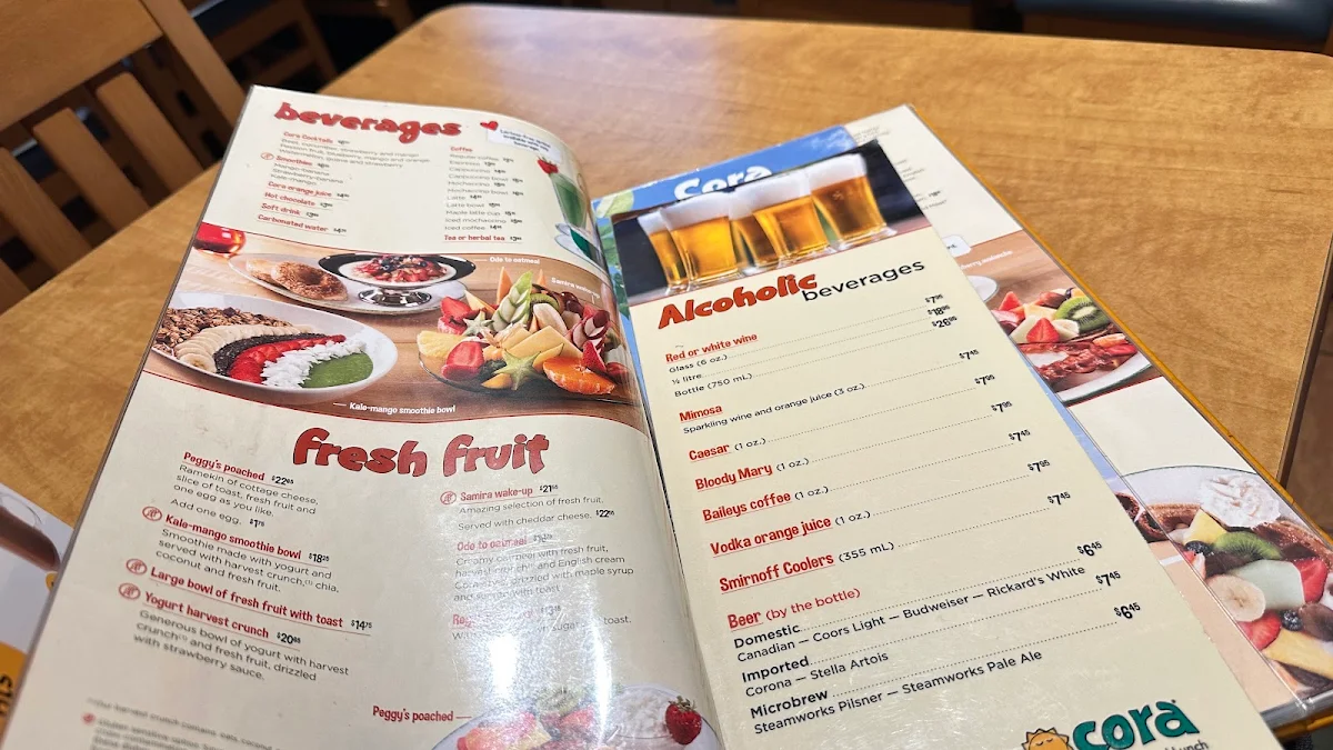 Menu, Cora Breakfast and Lunch