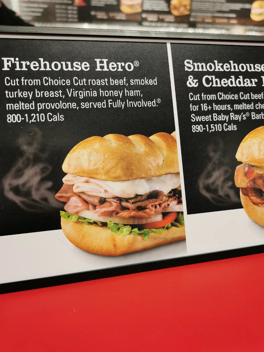 Menu, Firehouse Subs Queenston
