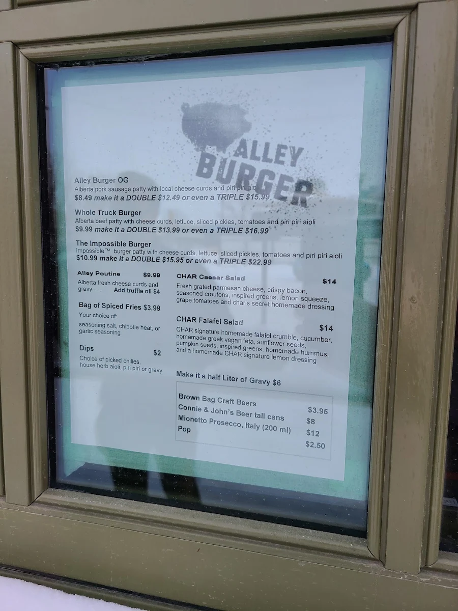 Menu, Connie & John's Roof Top Patio