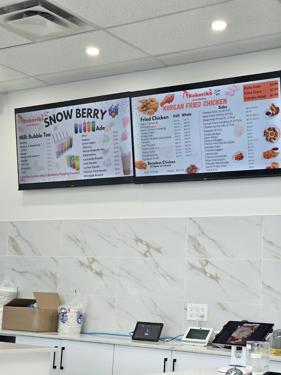 Menu, Kokoriko Fried Chicken