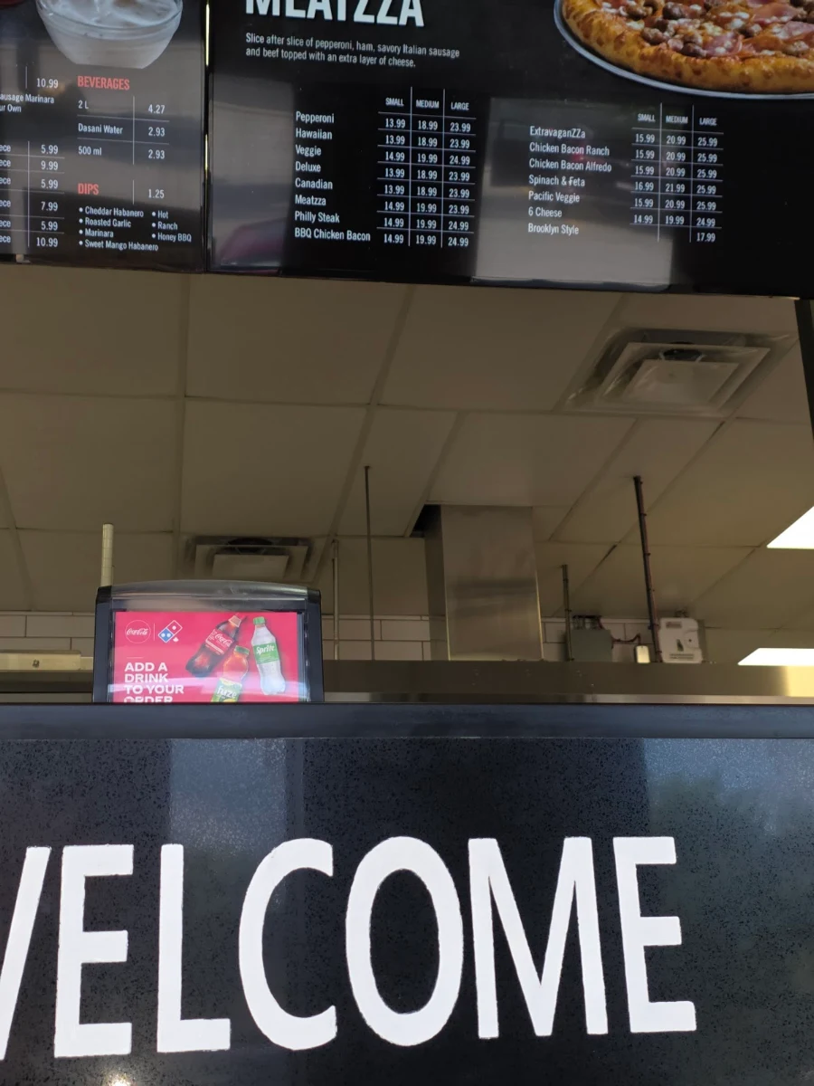 Menu, Domino's Pizza