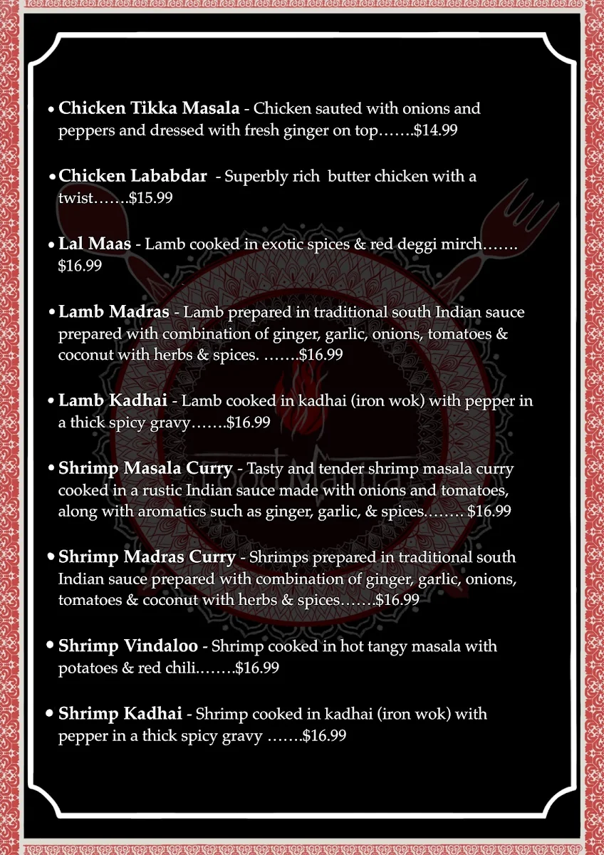 Menu, Food Mantra