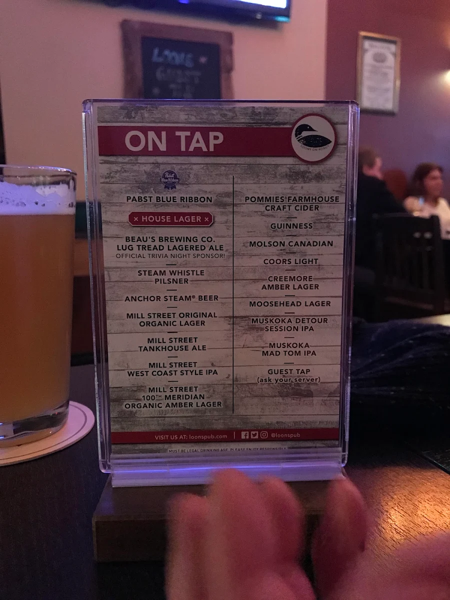 Menu, Loons
