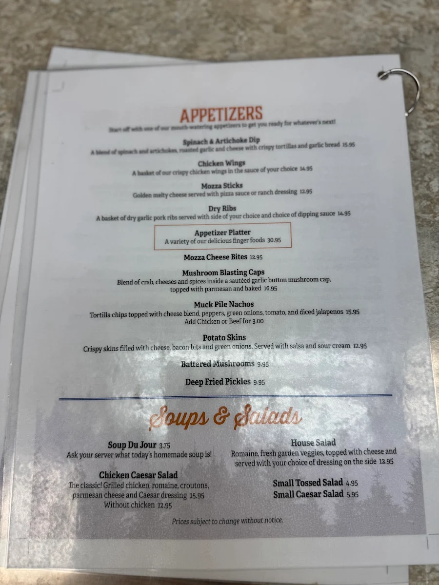 Menu, The Copper Kettle Restaurant