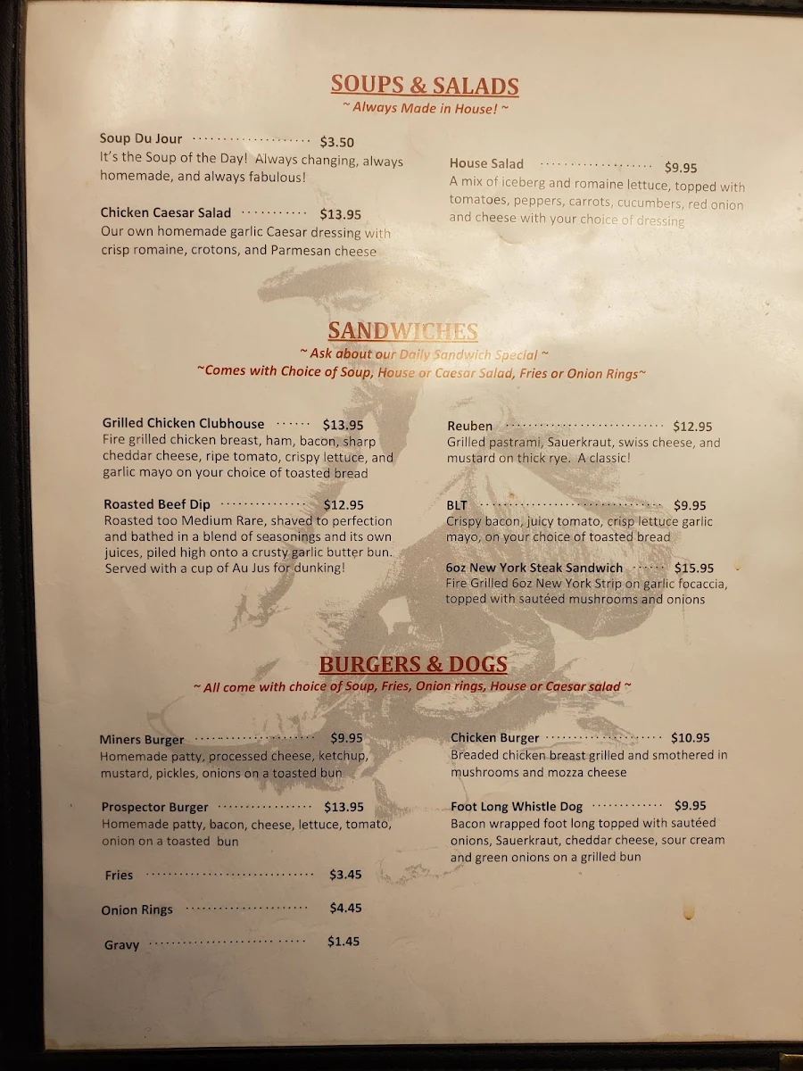 Menu, The Copper Kettle Restaurant