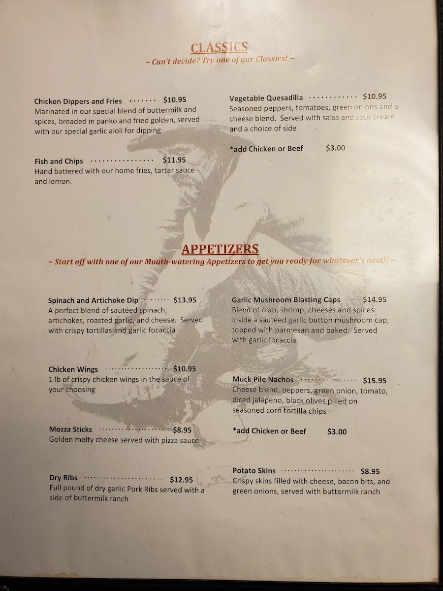 Menu, The Copper Kettle Restaurant