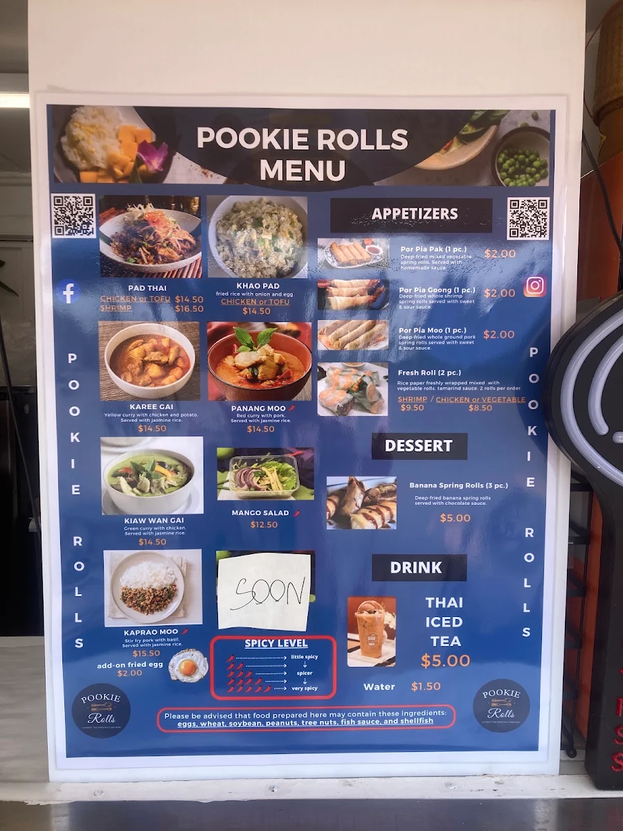 Menu, Pookie Rolls
