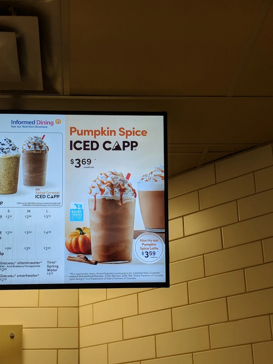 Menu, Tim Hortons