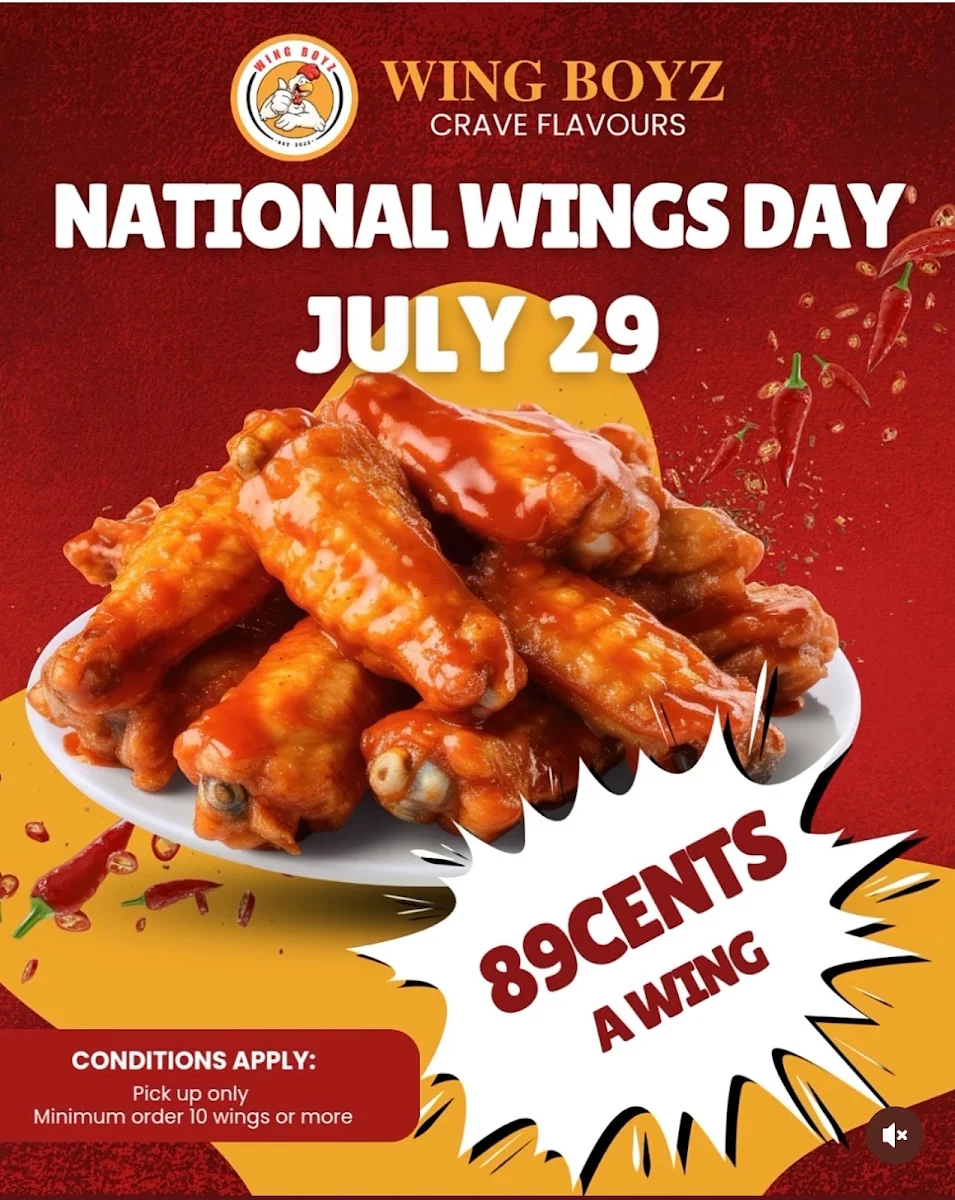 Menu, Wing Boyz Summerside